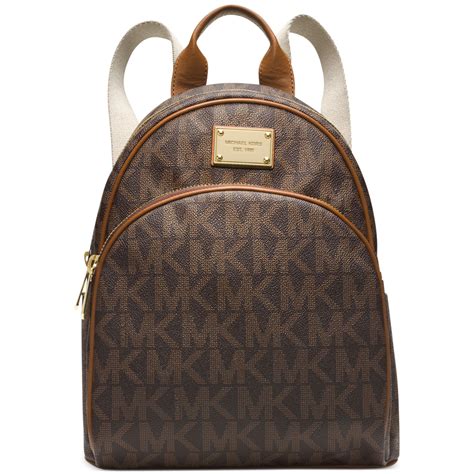 michael kors brown logo buckle bag|Michael Kors brown leather backpack.